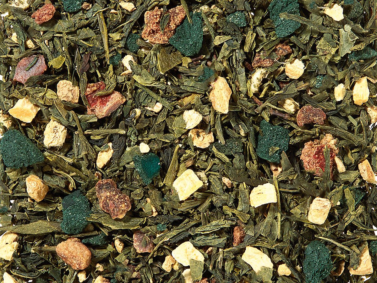 Miscela Di Tè Verde Pera Zenzero Maracuja Aromatizzata