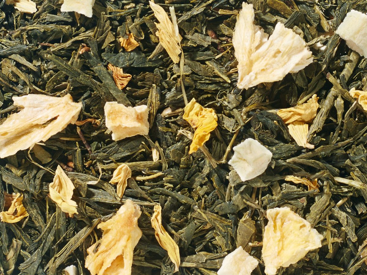 Miscela Di Tè Verde Sencha Ananas Mango Aromatizzato